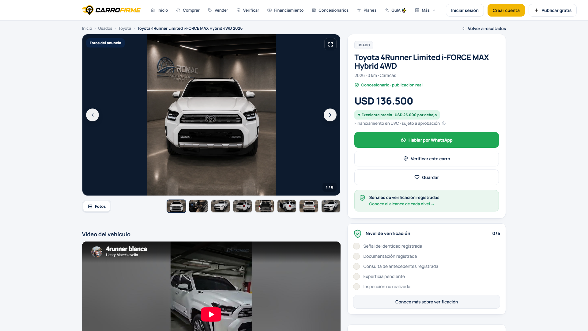 La ficha de cada carro
